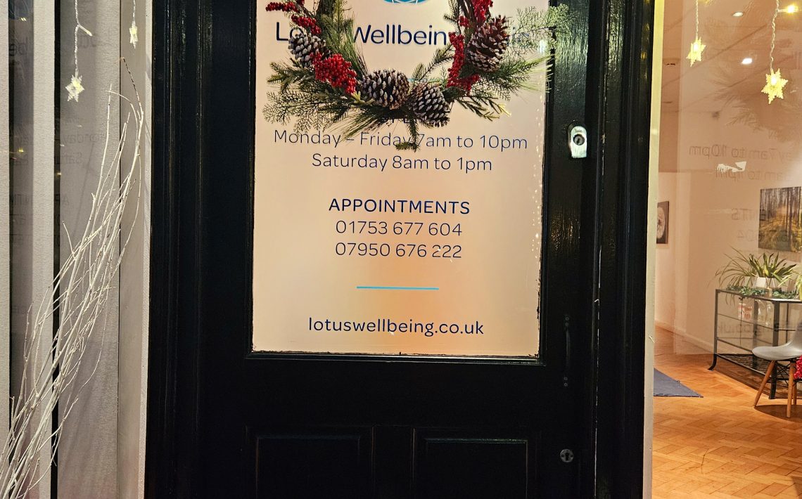 Lotus Wellbeing Clinic window display
